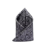 Men Grey Paisley Printed Pocket Square