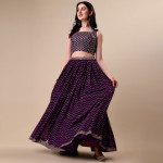 Embroidered Sequinned Semi-Stitched Lehenga & Unstitched Blouse With Dupatta