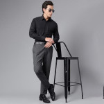 Men Black Slim Fit Formal Shirt